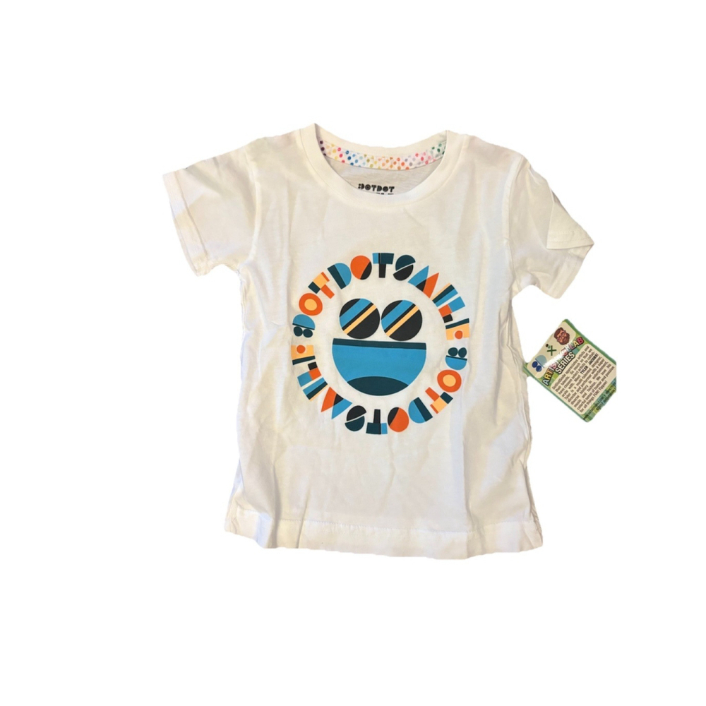 Dot Dot Smile Toddler Size 2T White Short Sleeve Graphic T-Shirt​